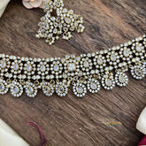 Exclusive White Victorian Diamond Short Neckpiece-VV1934